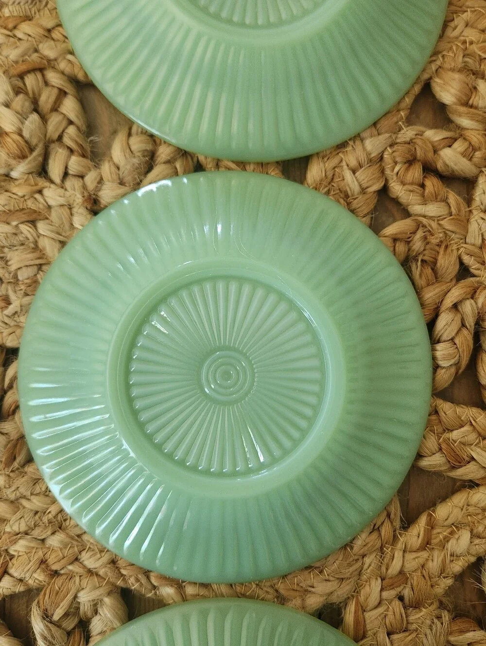 Jadeite Ceramic Dessert Plates - Set of 3